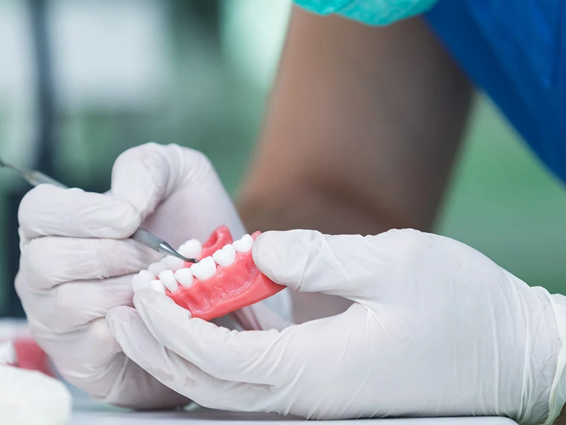 Person working on dental model